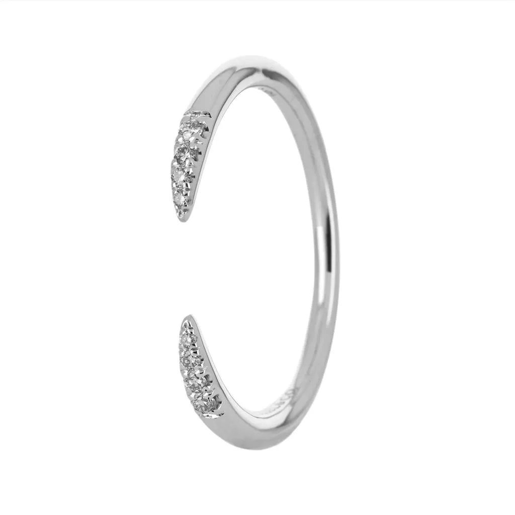 0.05ctw Micro Pavé Diamond Prong Band - White Gold