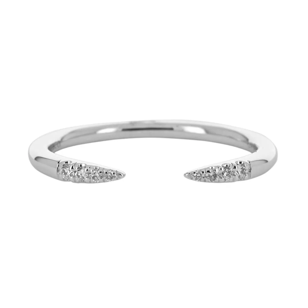 0.05ctw Micro Pavé Diamond Prong Band - White Gold