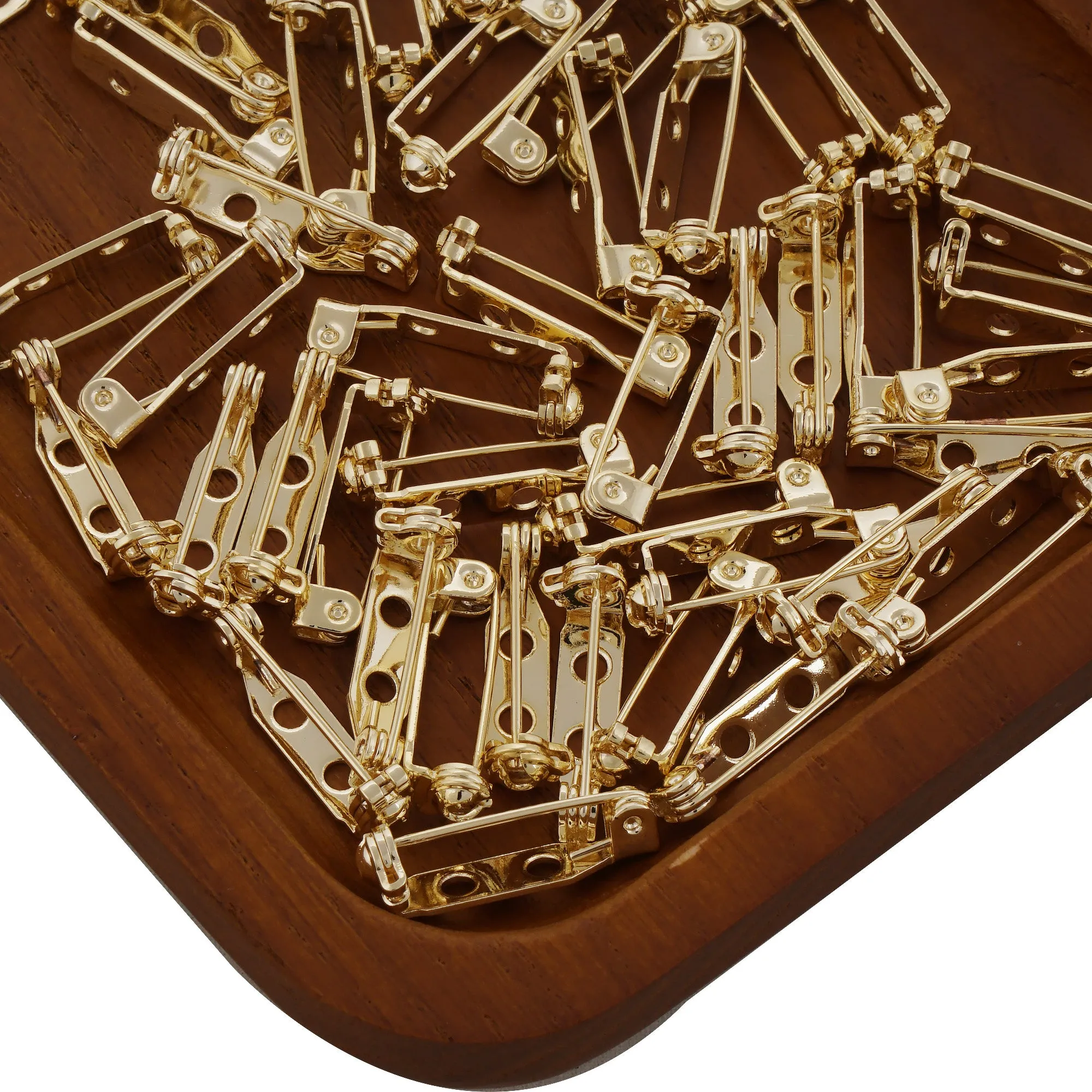 10 PCS 14K Gold Filled Brooch Safety Buckle Pins, Brooch Pin Back, Brooch Base, Brooch Pin w/muti loops 104133