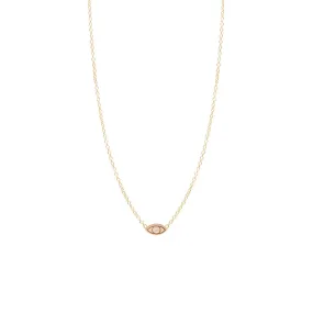 14k Diamond Itty Bitty Evil Eye Necklace