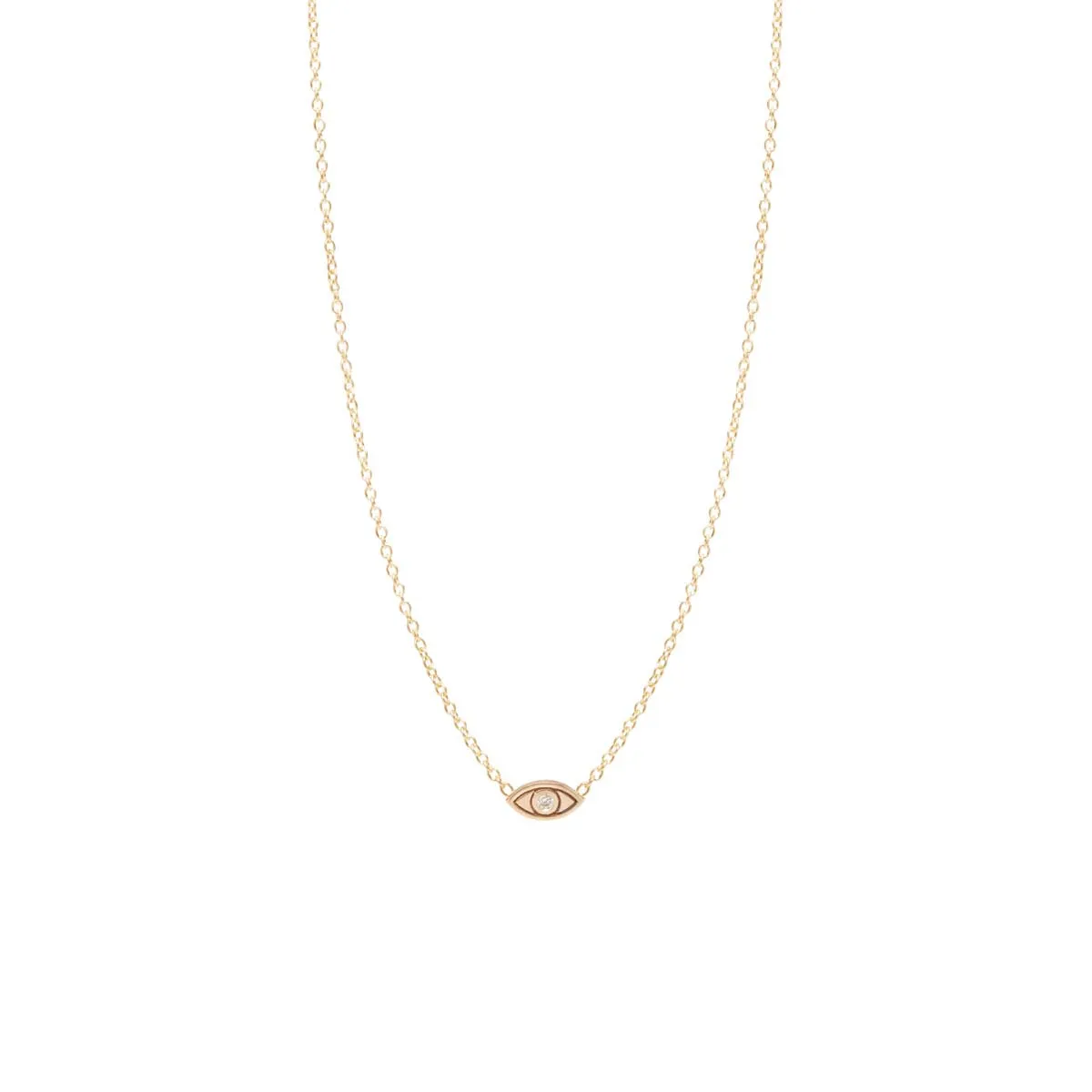 14k Diamond Itty Bitty Evil Eye Necklace