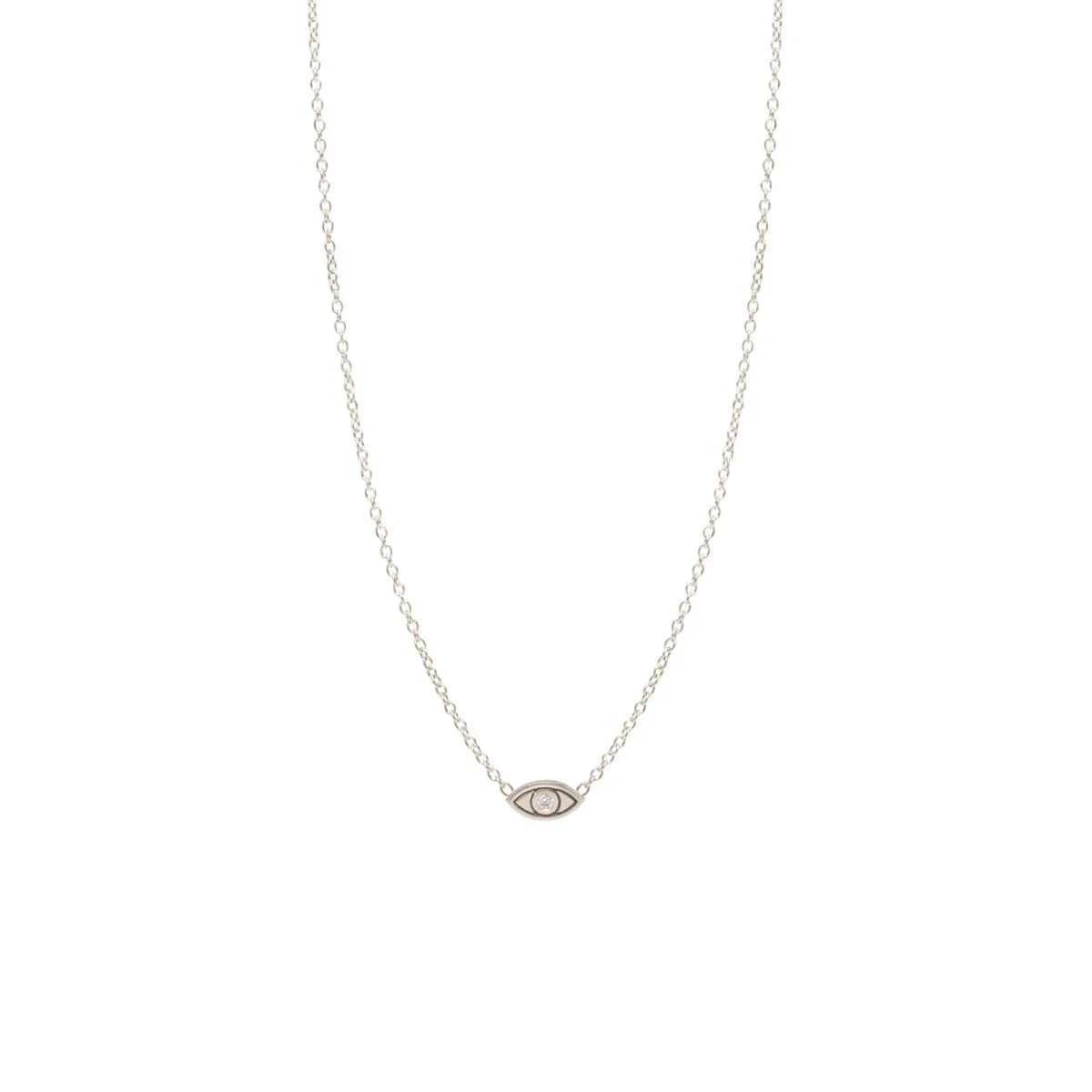 14k Diamond Itty Bitty Evil Eye Necklace