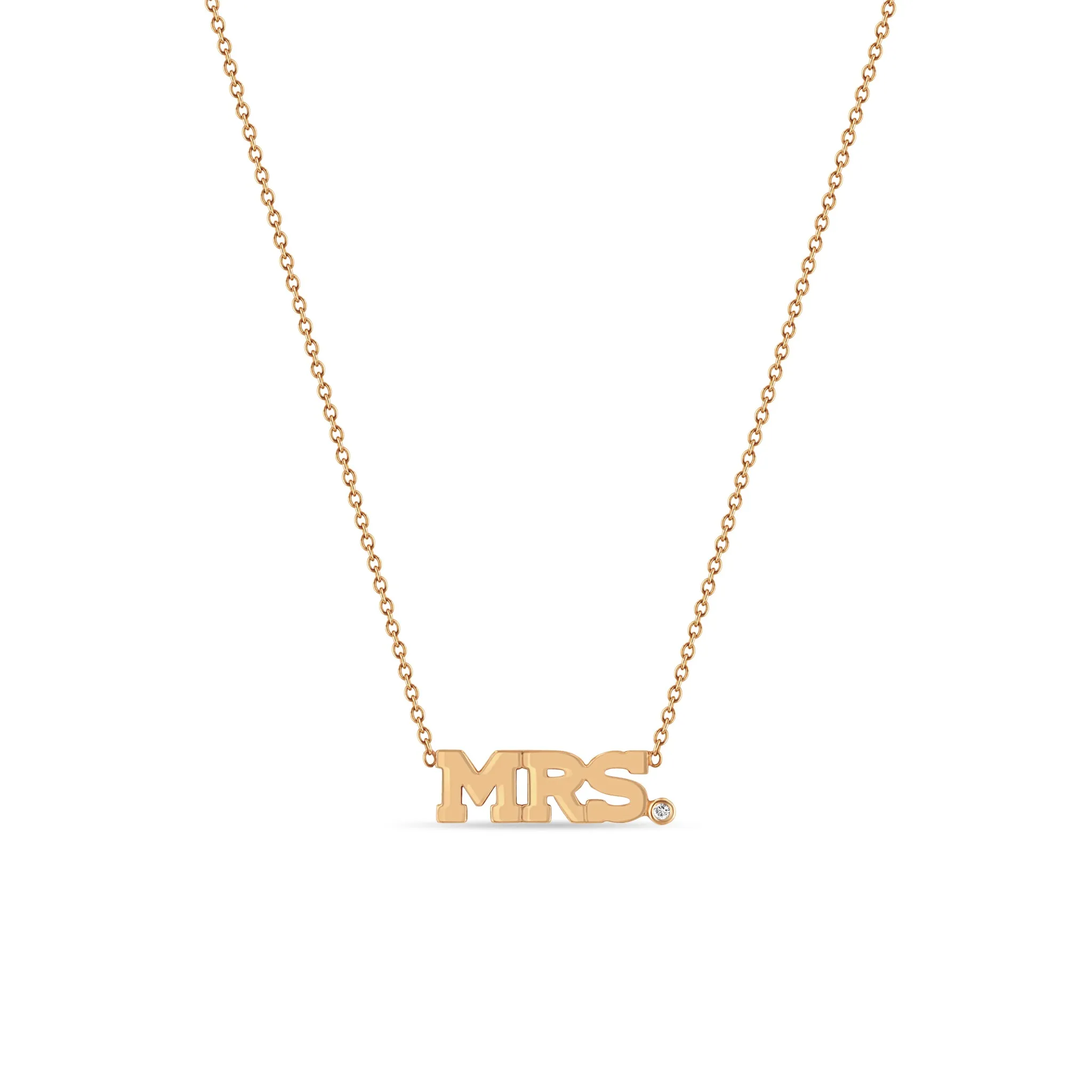 14k Gold 3 Letter with Diamond Bezel Necklace