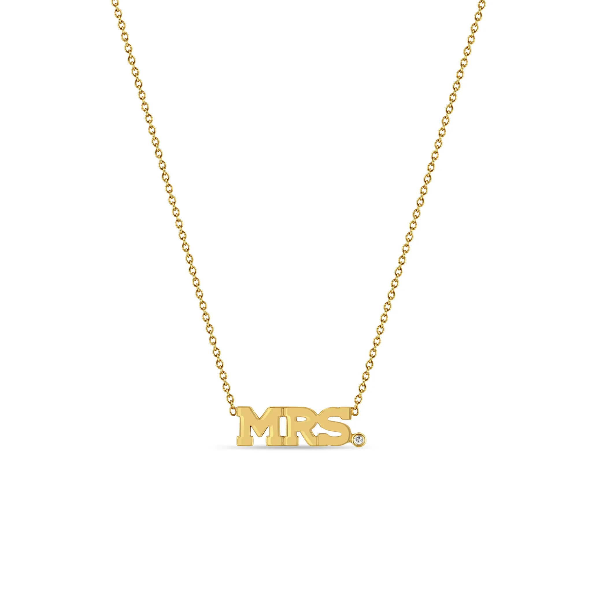 14k Gold 3 Letter with Diamond Bezel Necklace