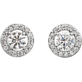 14K Gold Halo-Style Diamond Stud Earrings