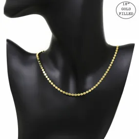 18K Gold Filled Flattened Bead Short Necklace