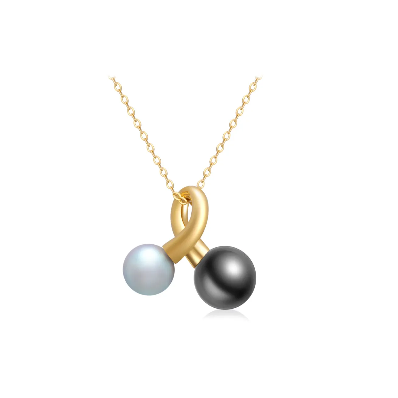 18K Solid Gold Tahitian & Madama Pearl Necklace KN00148