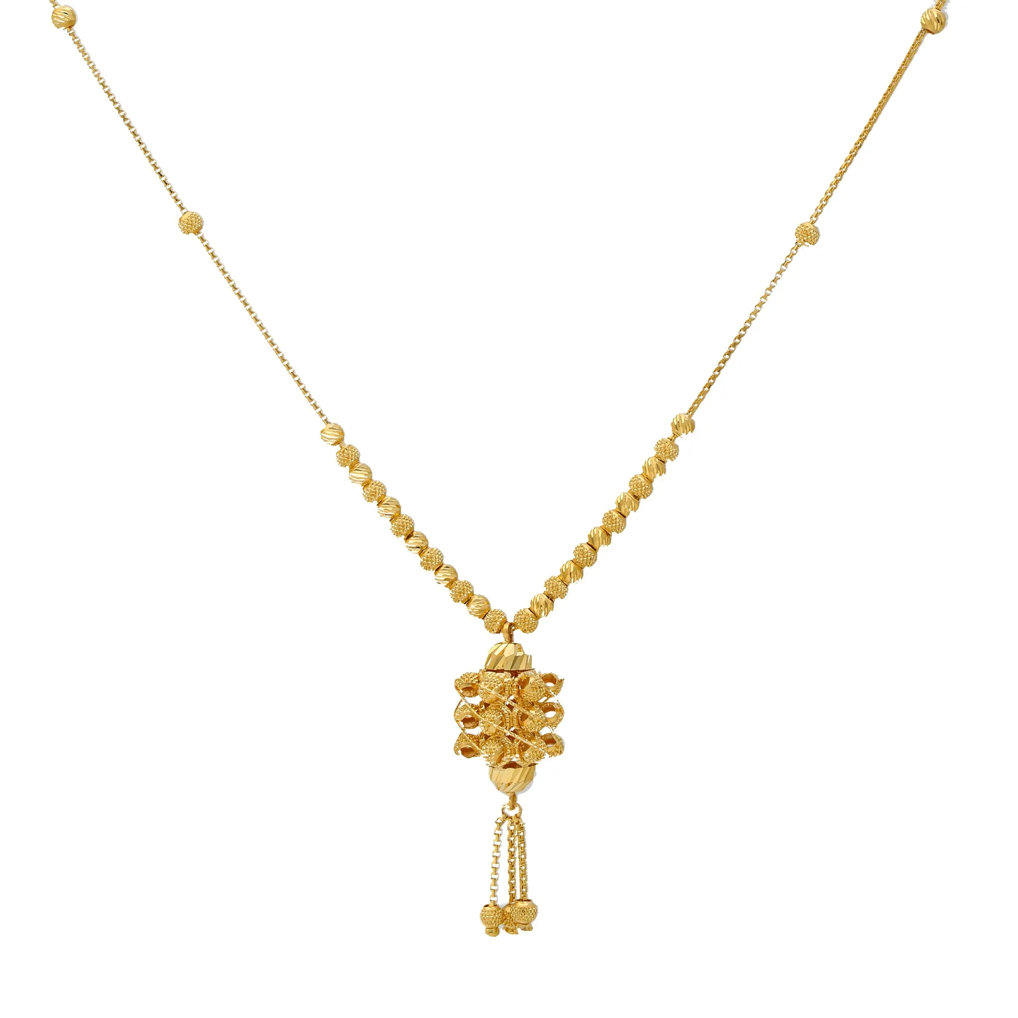 22K Yellow Gold Beaded Chain (10gm)