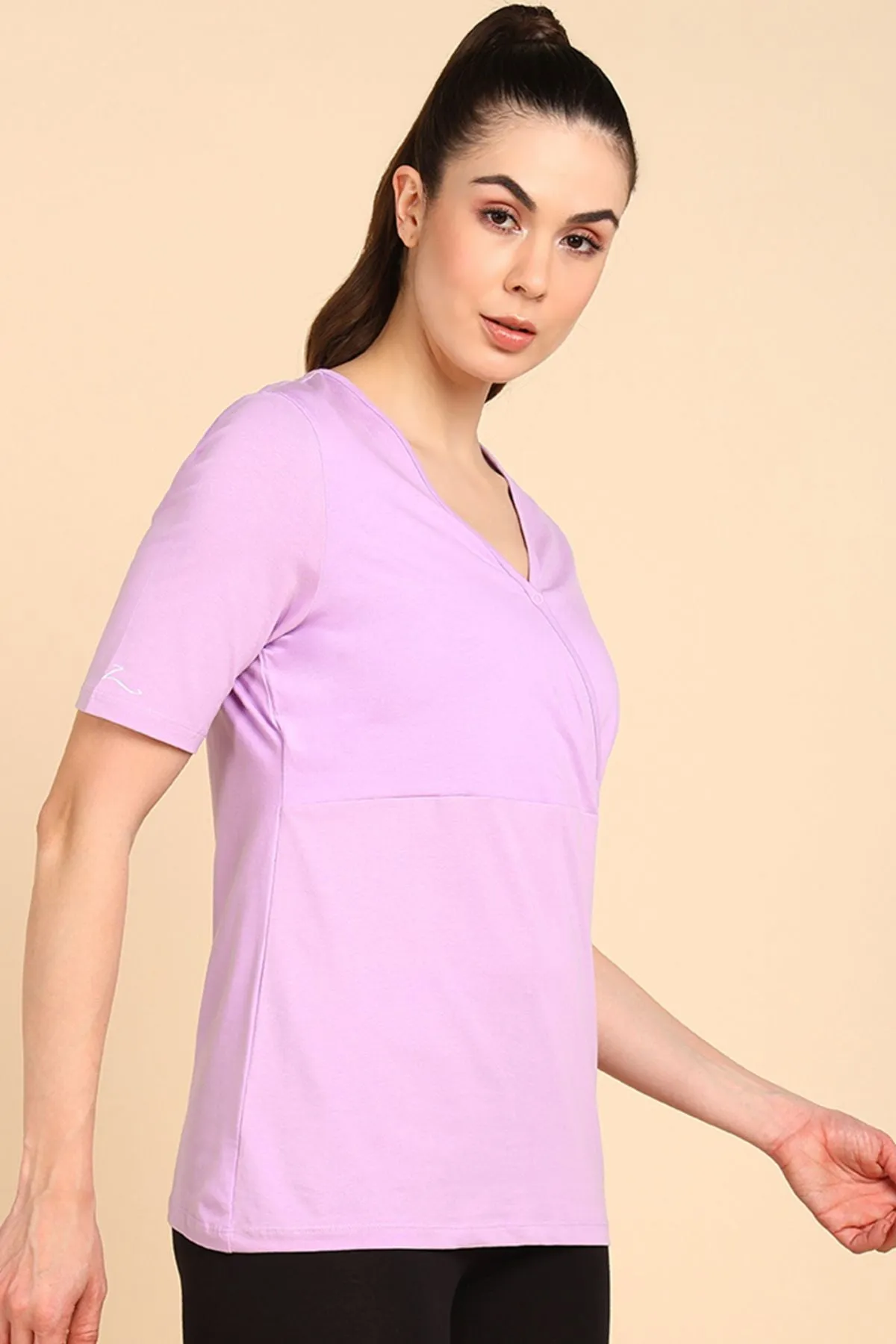 247 Zactive™ Lavender Zipless Maternity Feeding Top