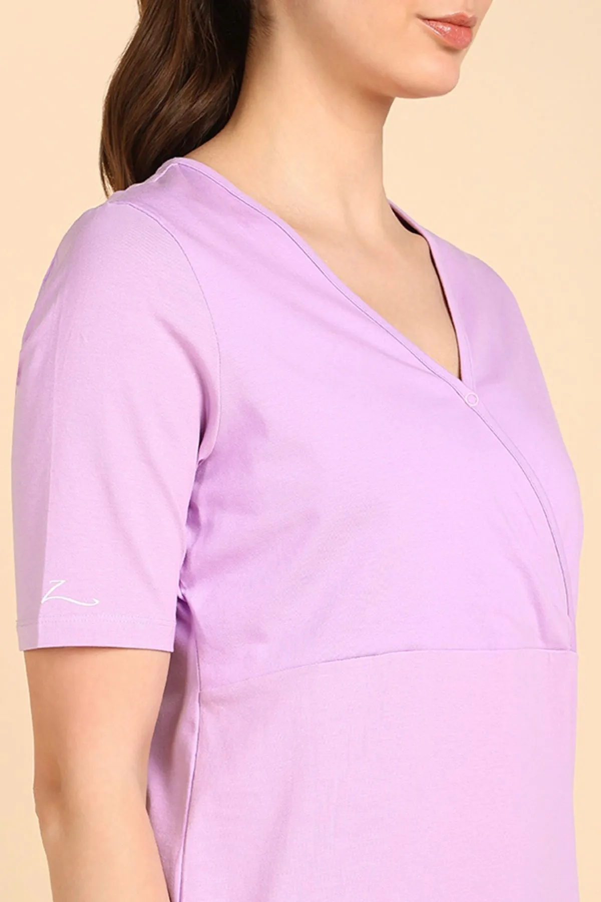 247 Zactive™ Lavender Zipless Maternity Feeding Top