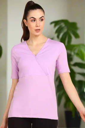 247 Zactive™ Lavender Zipless Maternity Feeding Top