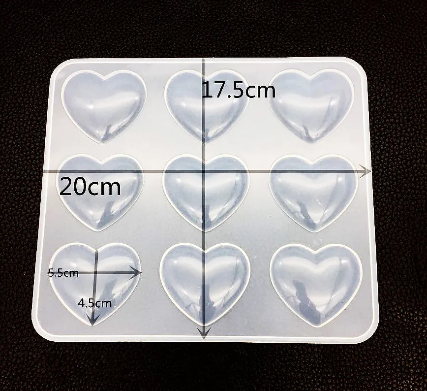 45*55mm Heart Silicone Molds Cabochon Mold Epoxy Charm Mold Kawaii Craft Mold 1pcs 10315350