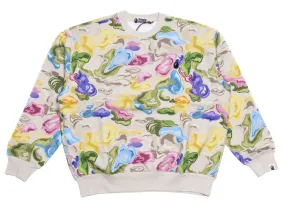 A Bathing Ape Art Camo Metal One Point Crewneck in Pastel