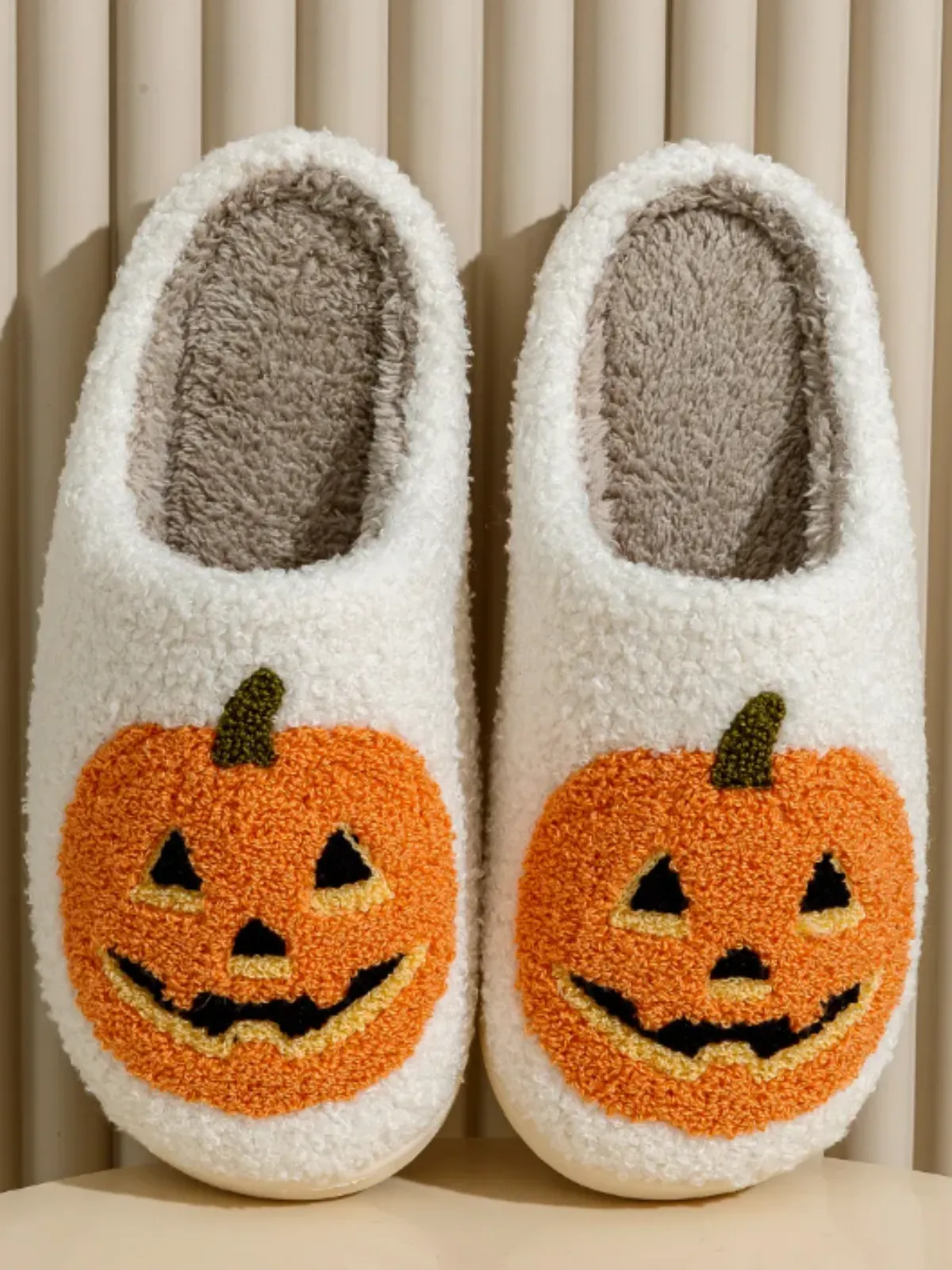 A Little Spooky Pumpkin Bedroom Slippers By Liv and Mia