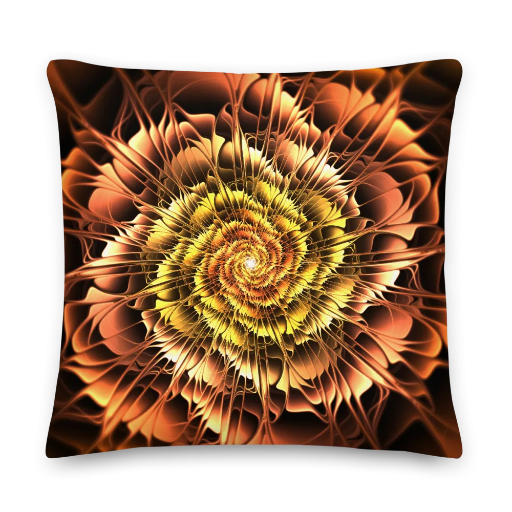 Abstract Flower 01 Square Premium Pillow