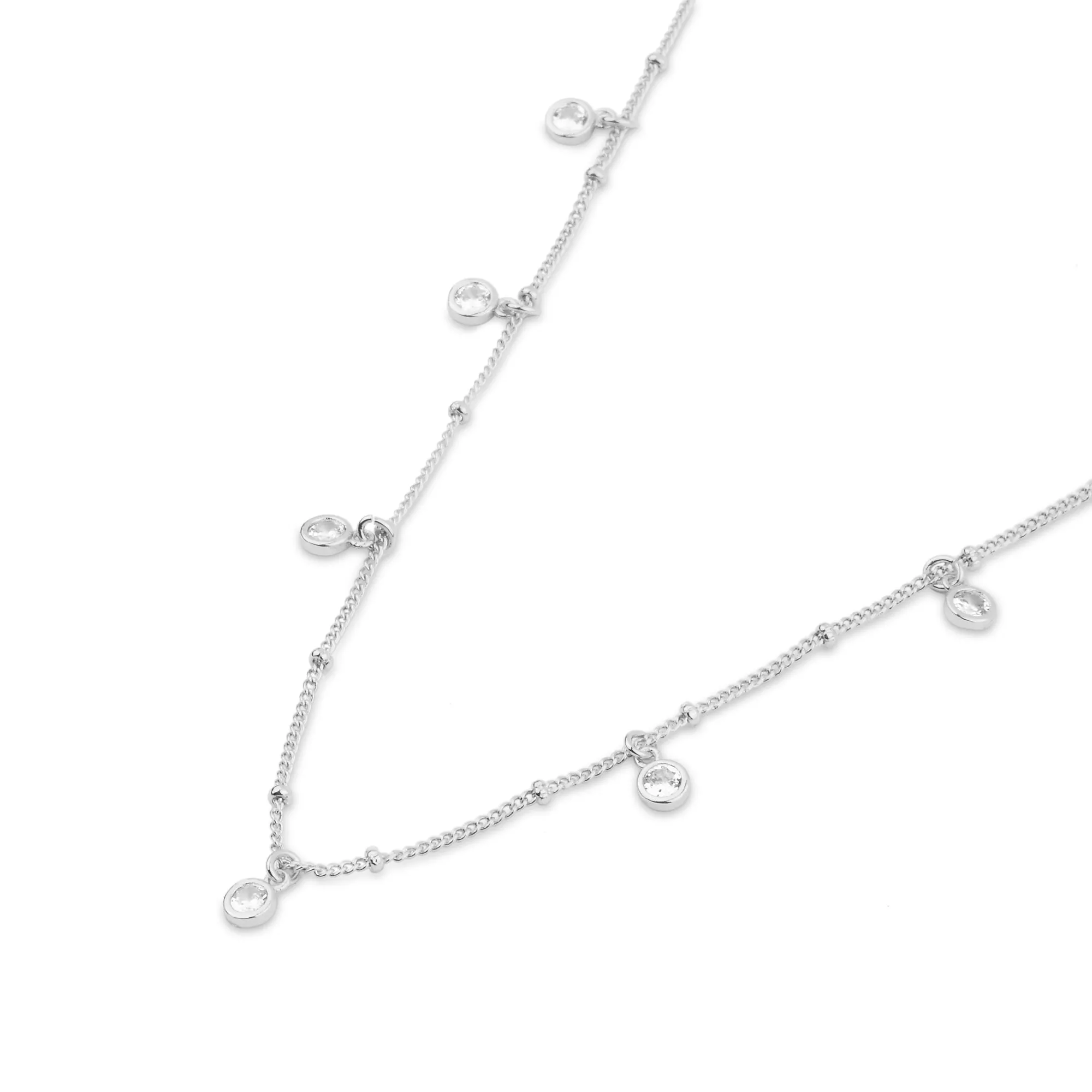 Accessorize London Women's Silver-Plated Cubic Zirconia Station Necklace