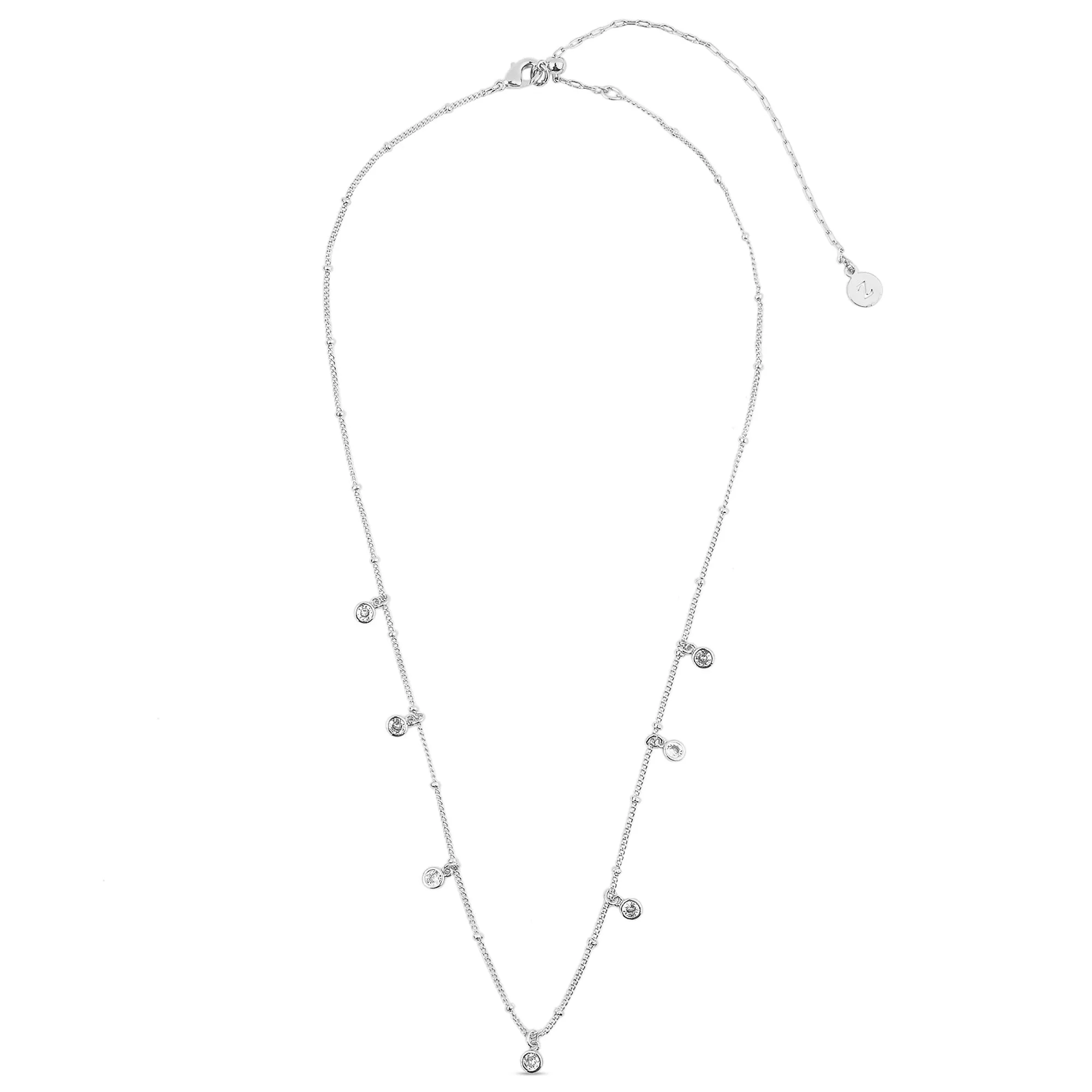 Accessorize London Women's Silver-Plated Cubic Zirconia Station Necklace