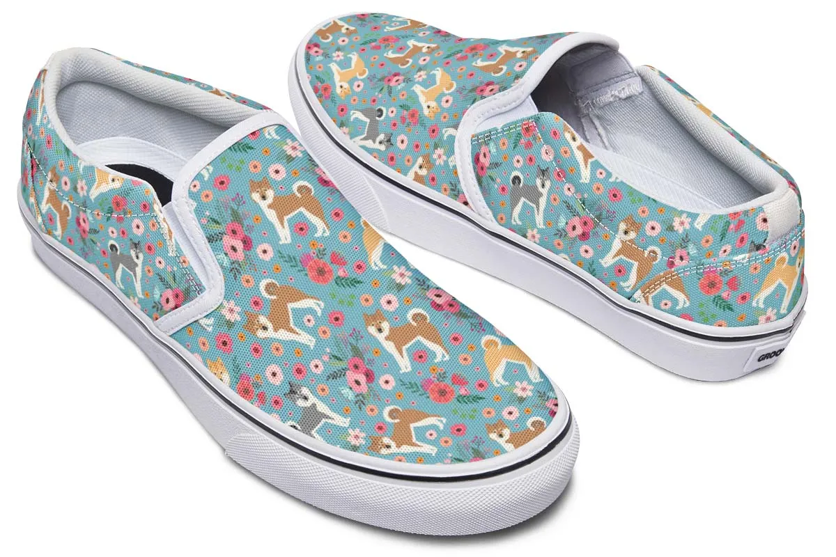 Akita Flower Slip-On Shoes