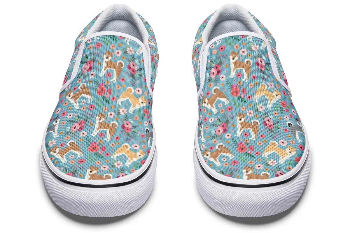 Akita Flower Slip-On Shoes