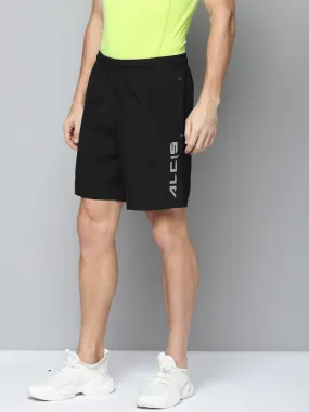 ALCIS Men Black Solid Slim Fit Running Sports Shorts