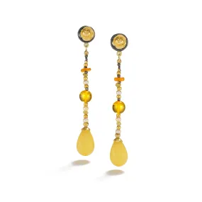 Amber & Pearl Earrings