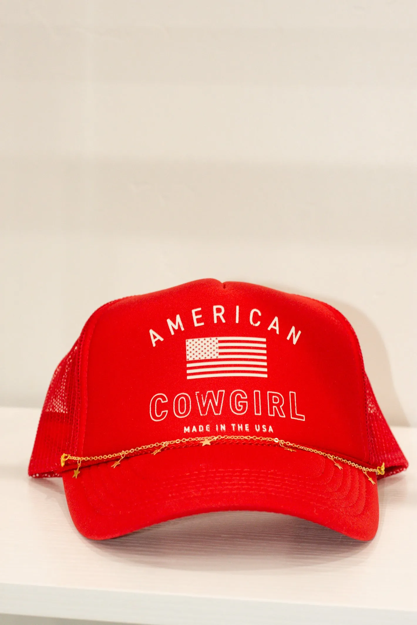 American Cowgirl Red Trucker Hat