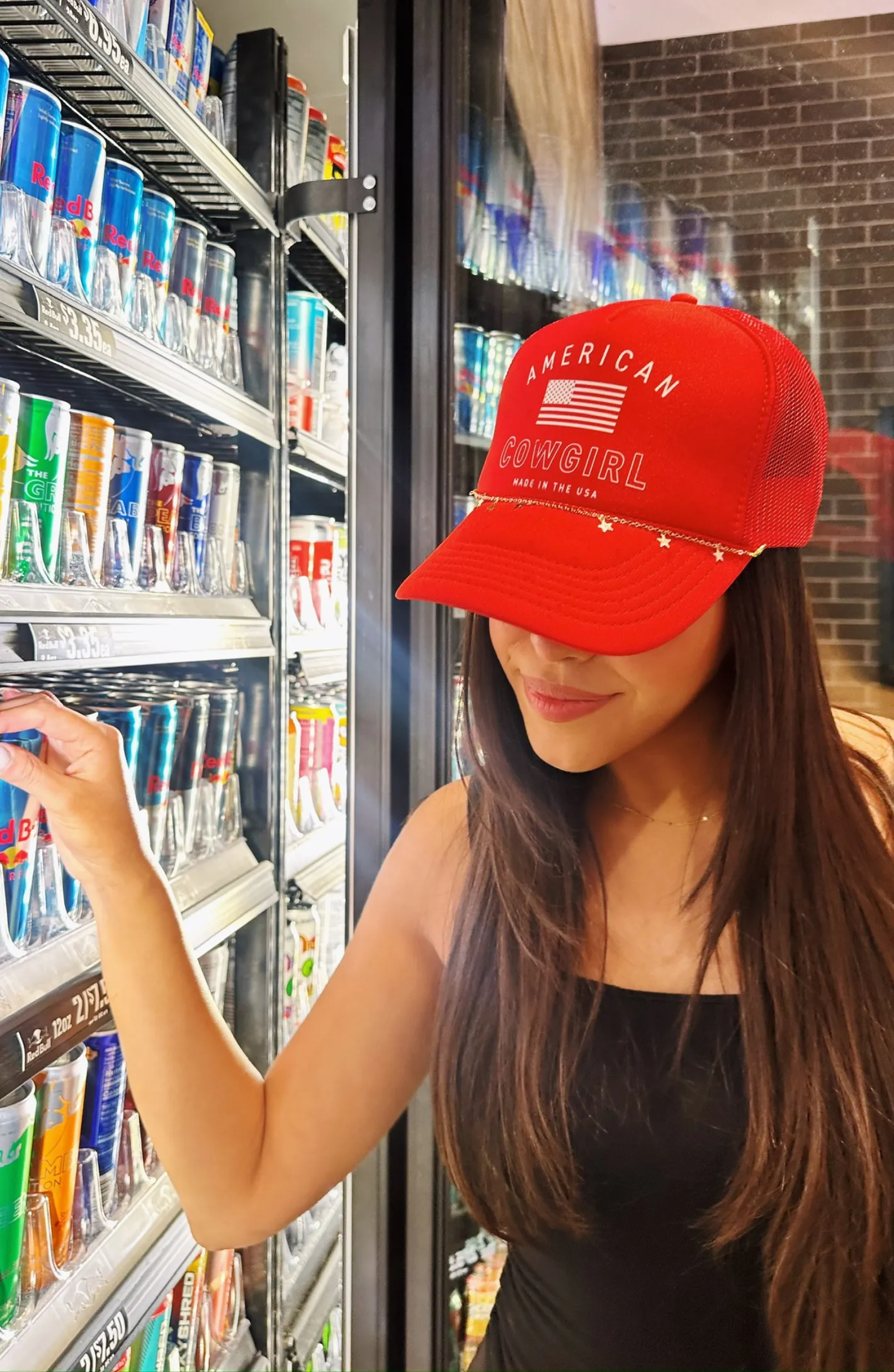 American Cowgirl Red Trucker Hat