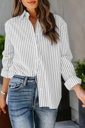 Angelina Striped Button Up Long Sleeve Shirt