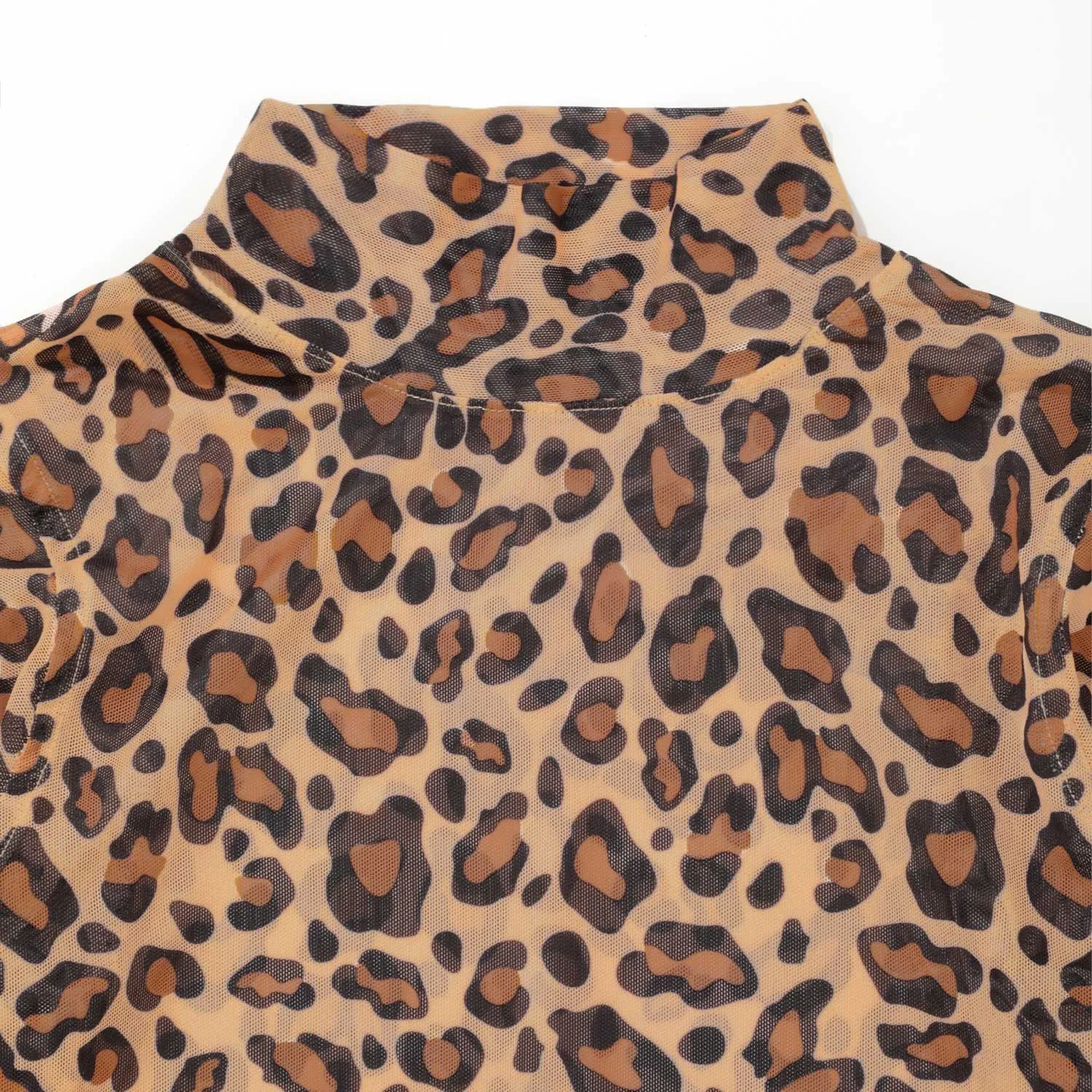 Animal Print Mesh LS Top - Leopard