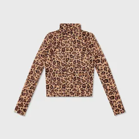 Animal Print Mesh LS Top - Leopard