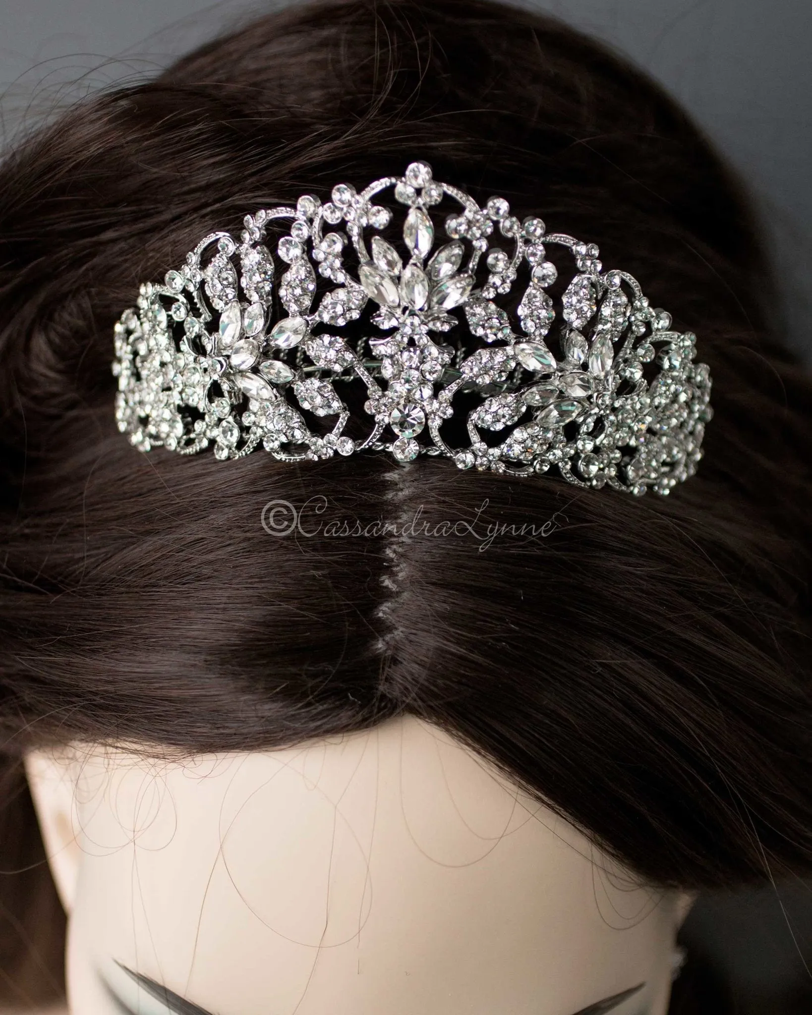 Antique Silver Regal Tiara Comb