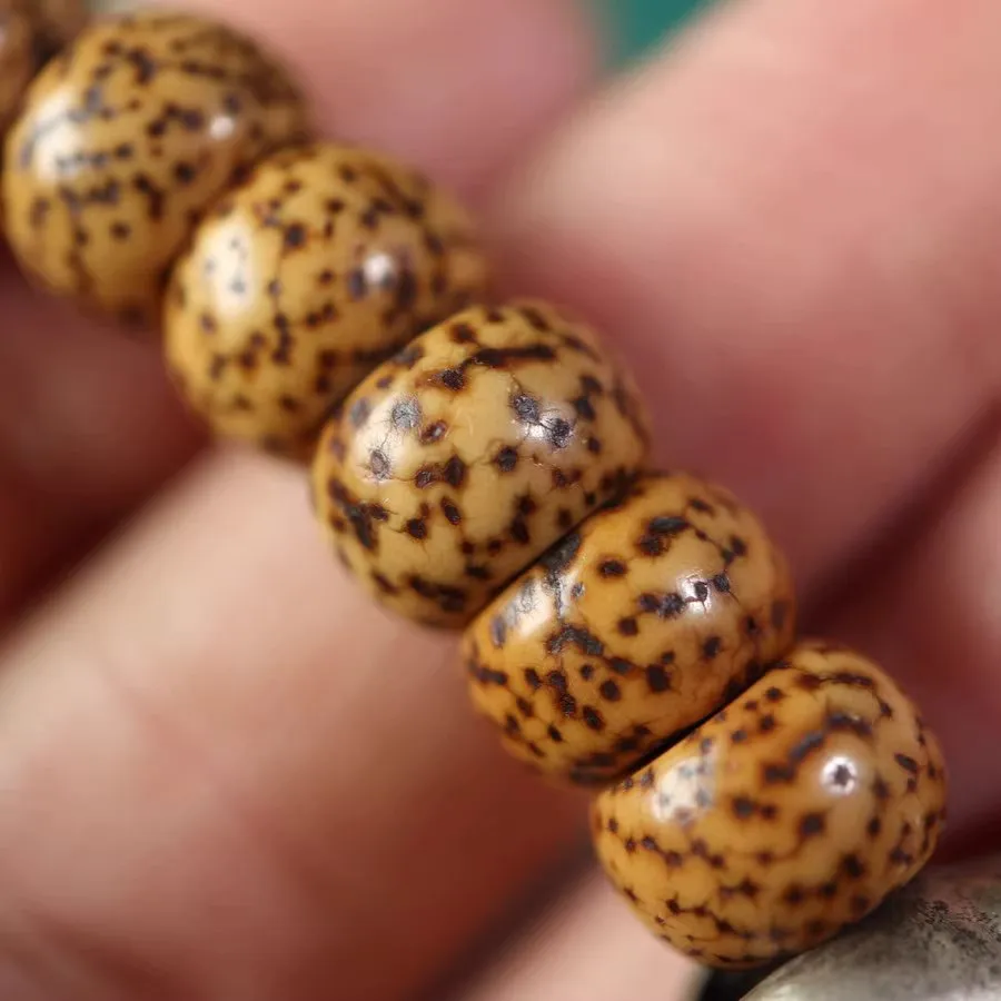 Antique Tibetan Star Moon Bodhi Lotus Mala