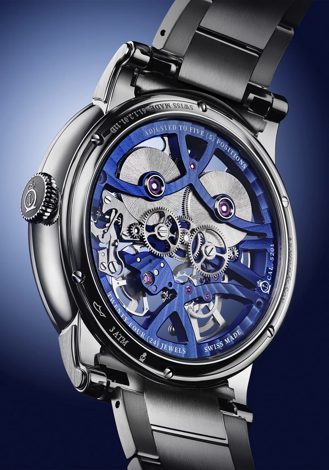 Arnold & Son Nebula 41.5 Steel Blue on Bracelet