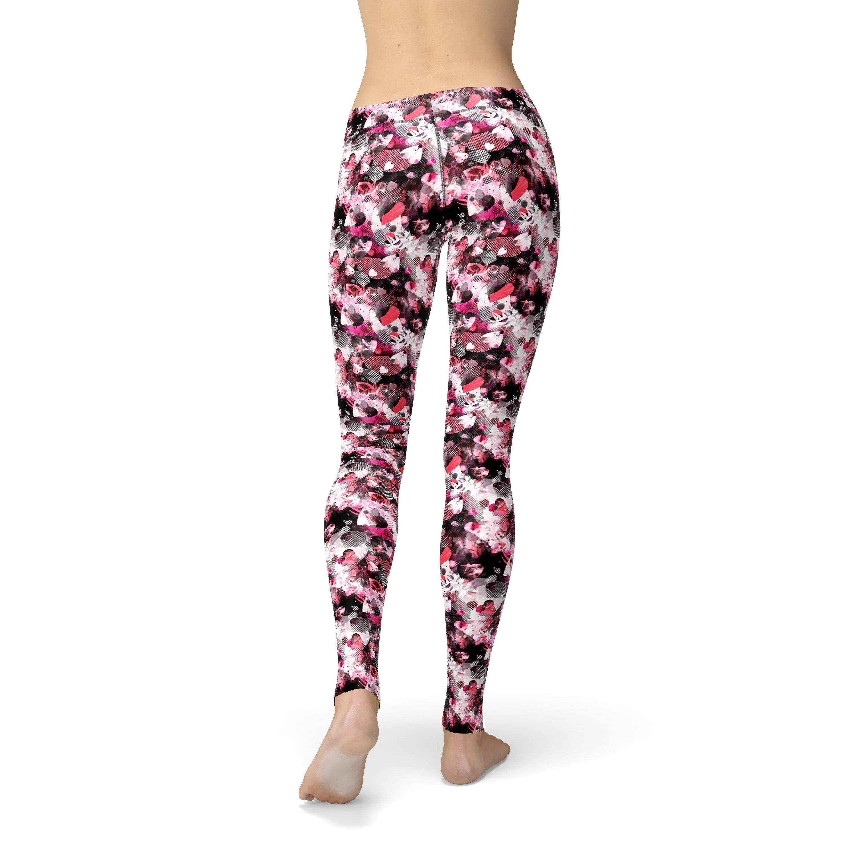 Avery Red Pink Hearts Leggings