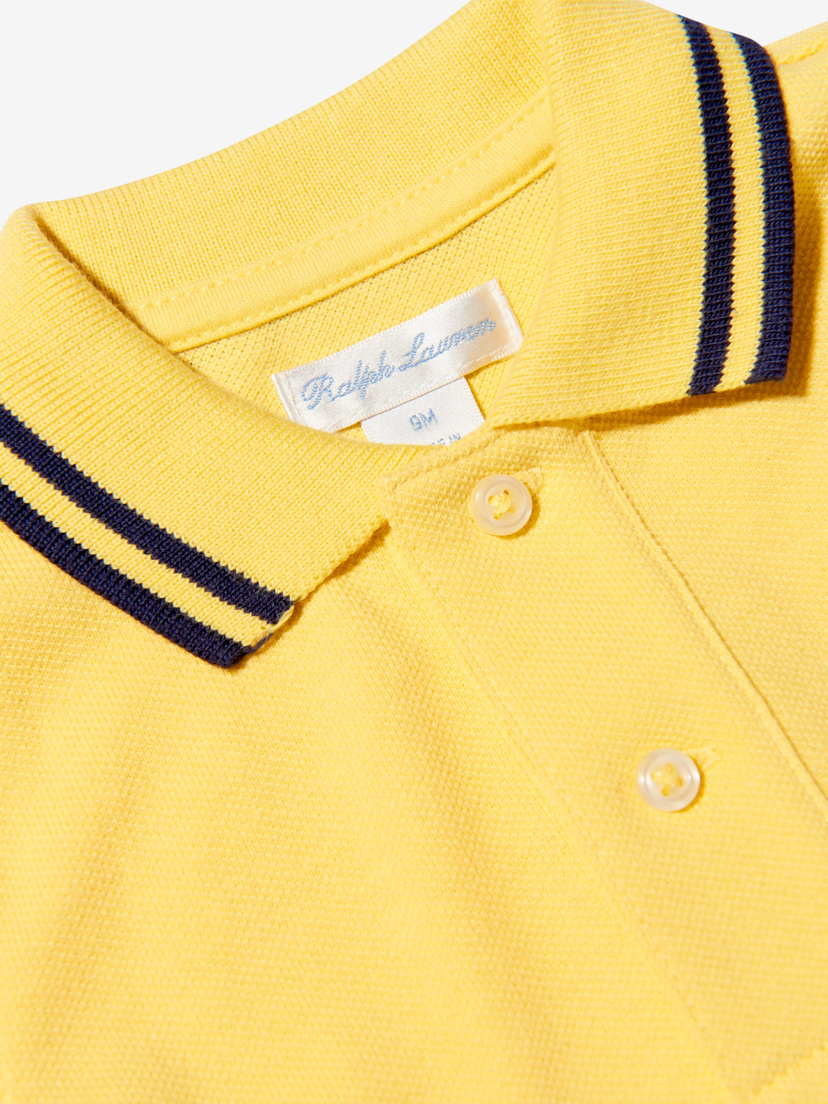 Baby Boys Bear Polo Romper in Yellow