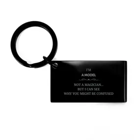 Badass Model Gifts, I'm Paralegal not a magician, Sarcastic Keychain for Model Birthday Christmas for  Men, Women, Friends, Coworkers