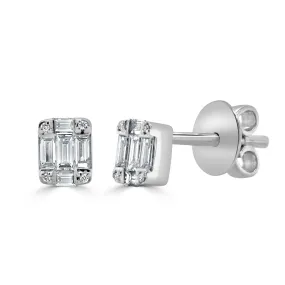 Baguette Diamond Studs