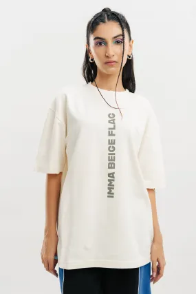 Beige Acid Wash Oversized Tees