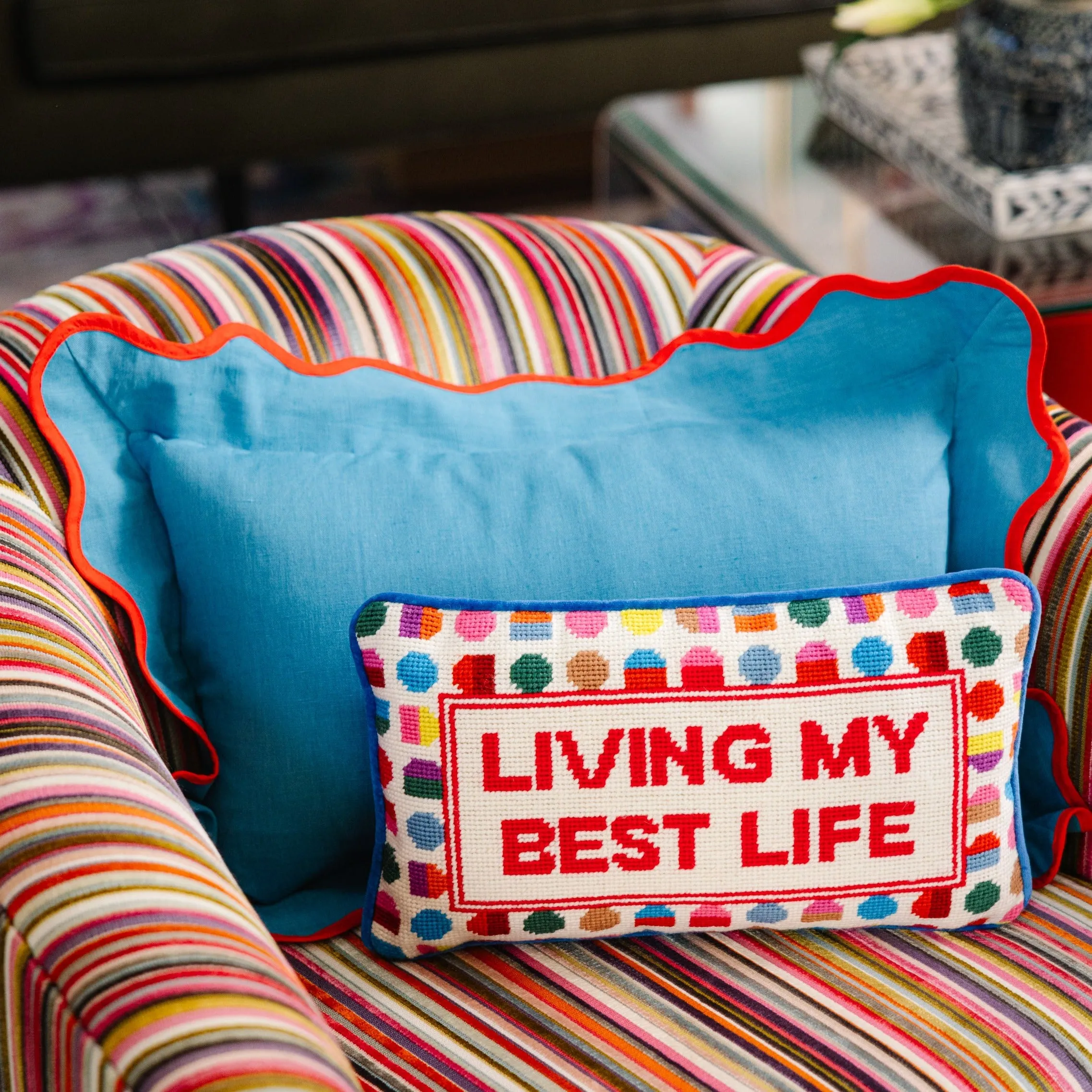 Best Life Needlepoint Pillow