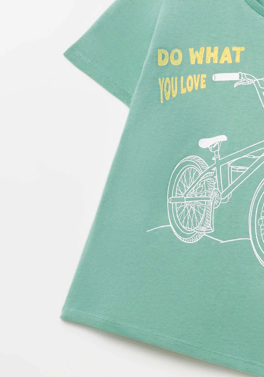 Bike Print T-Shirt - Green