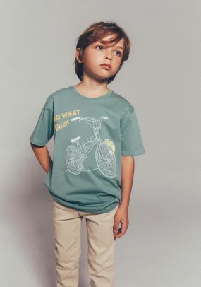 Bike Print T-Shirt - Green