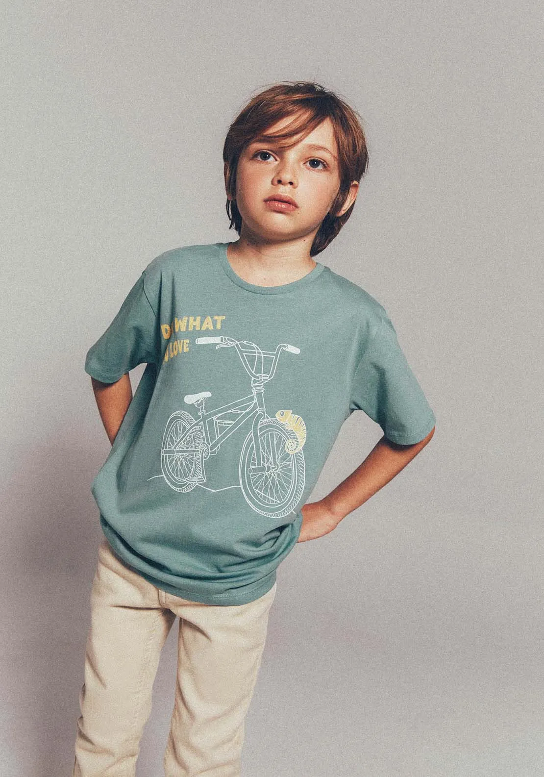 Bike Print T-Shirt - Green