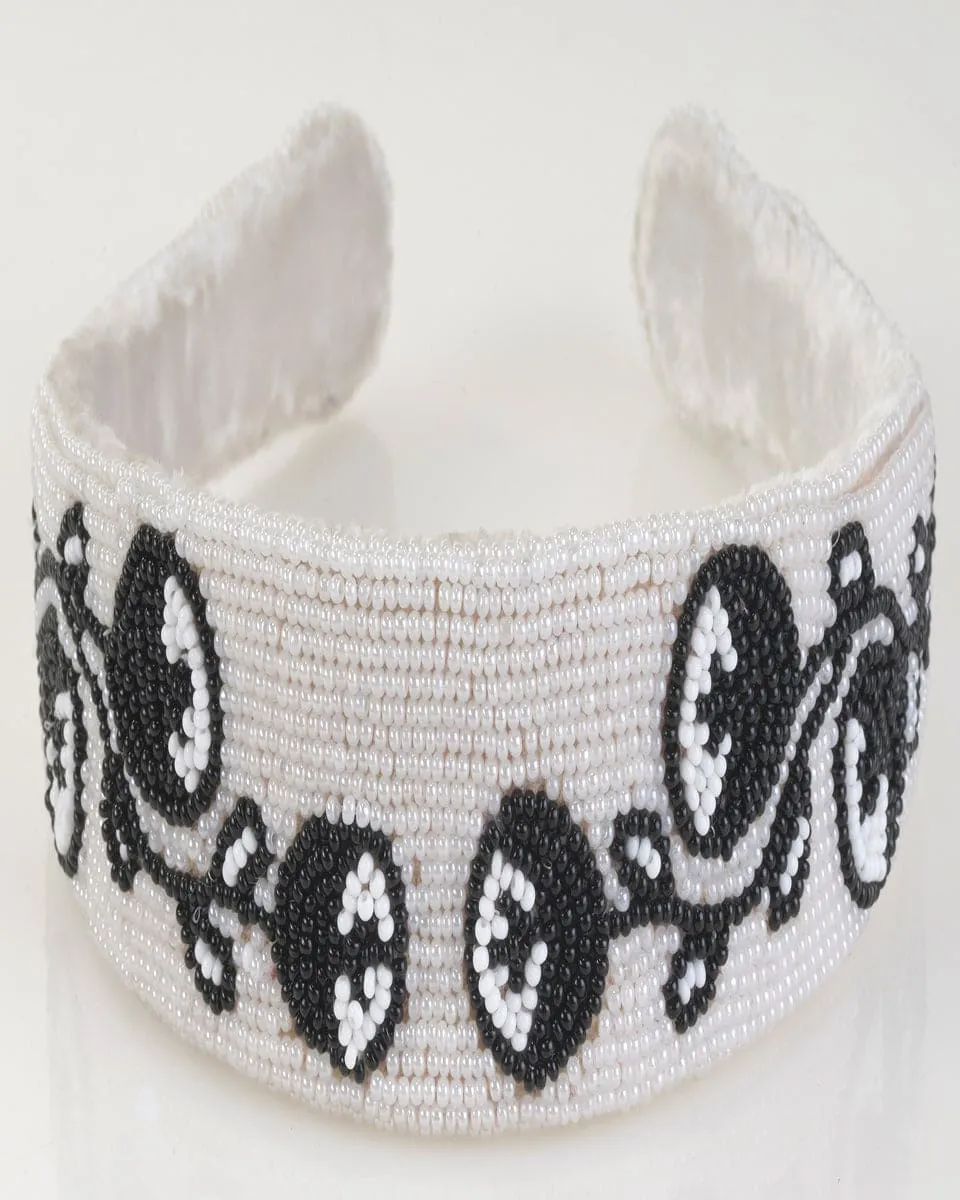 Black Star Japanese Seed Beads Headband