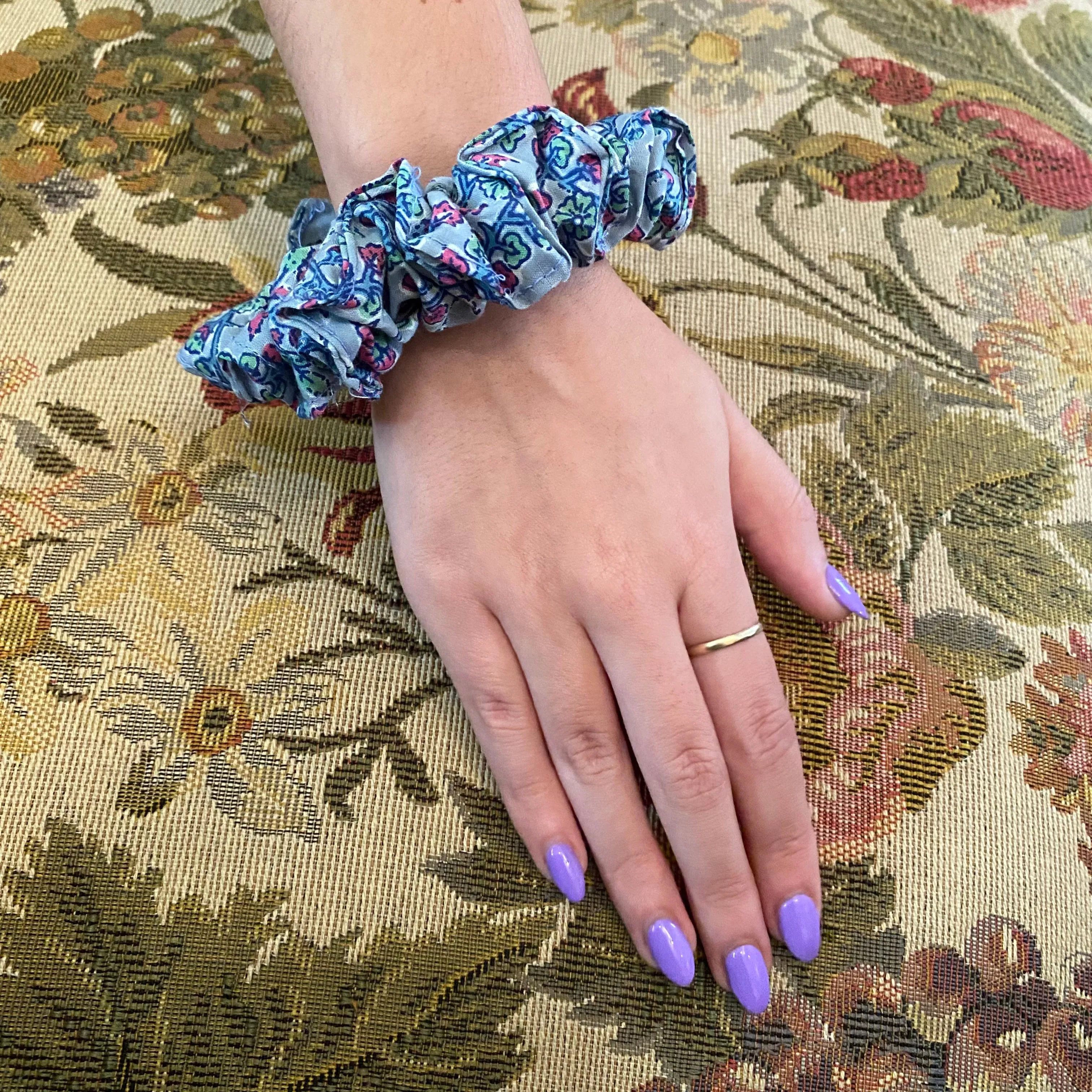 Block Print Hair Scrunchies