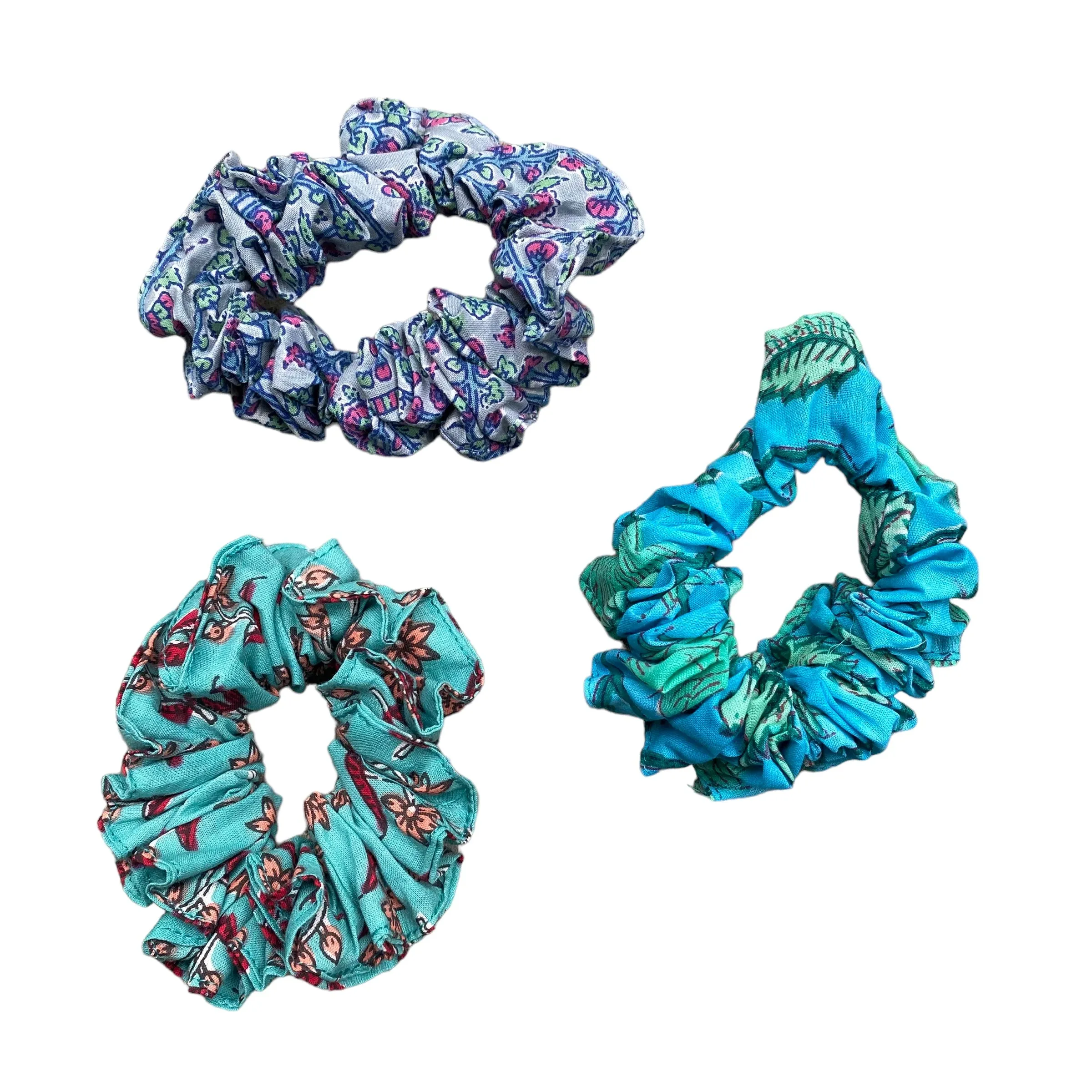 Block Print Hair Scrunchies