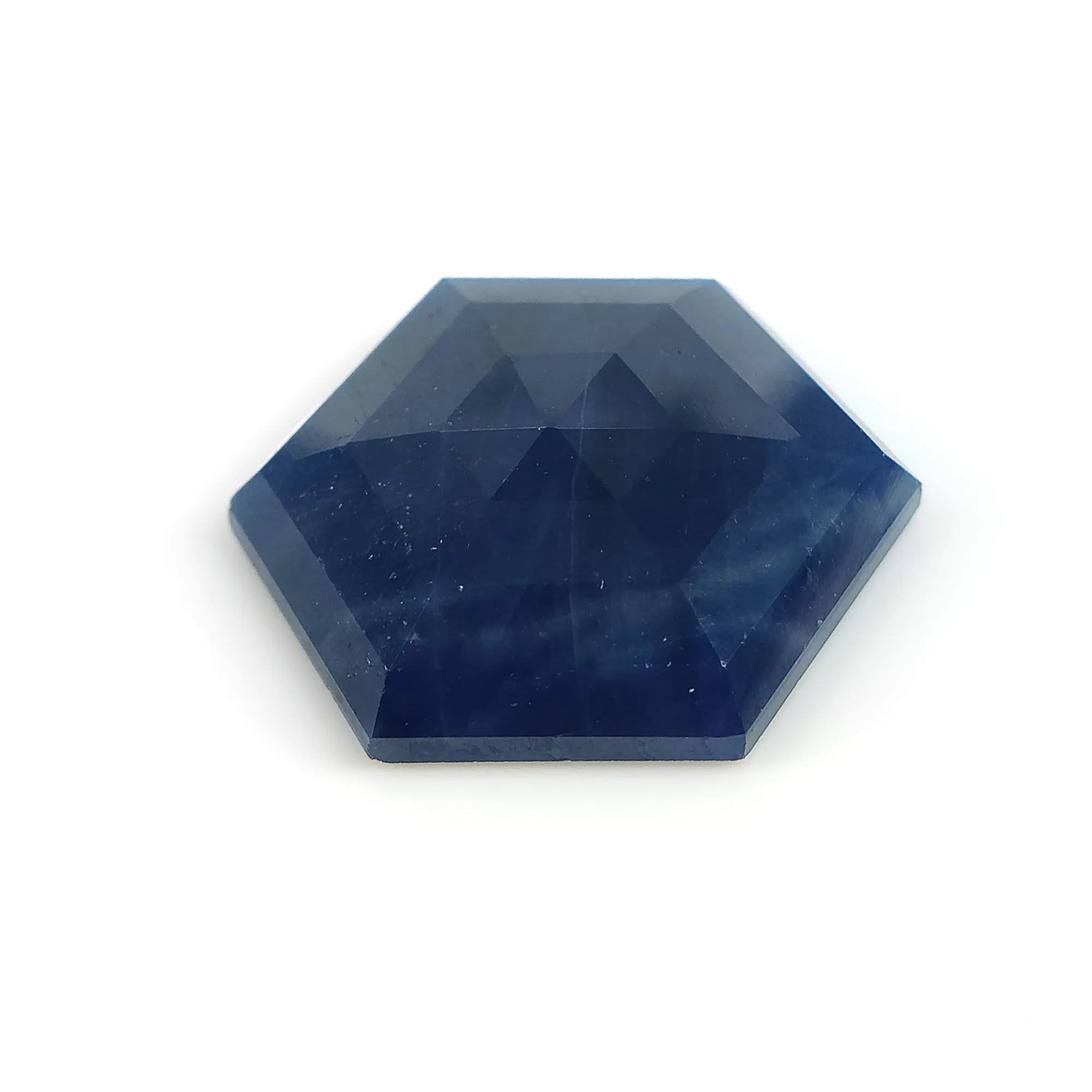 BLUE SAPPHIRE Gemstone Step Cut : 25.45cts Natural Untreated Unheated Sapphire Hexagon Shape 23*20mm (With Video)