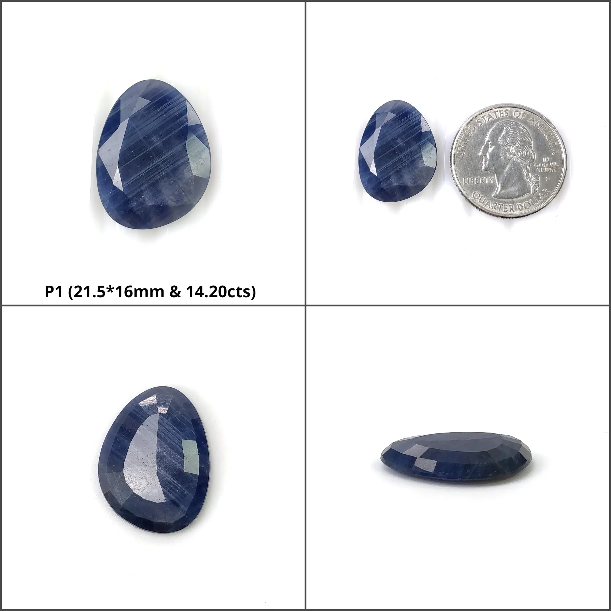 BLUE SILVER Sheen SAPPHIRE Gemstone Normal Cut : Natural Untreated Unheated Sapphire Uneven Shape