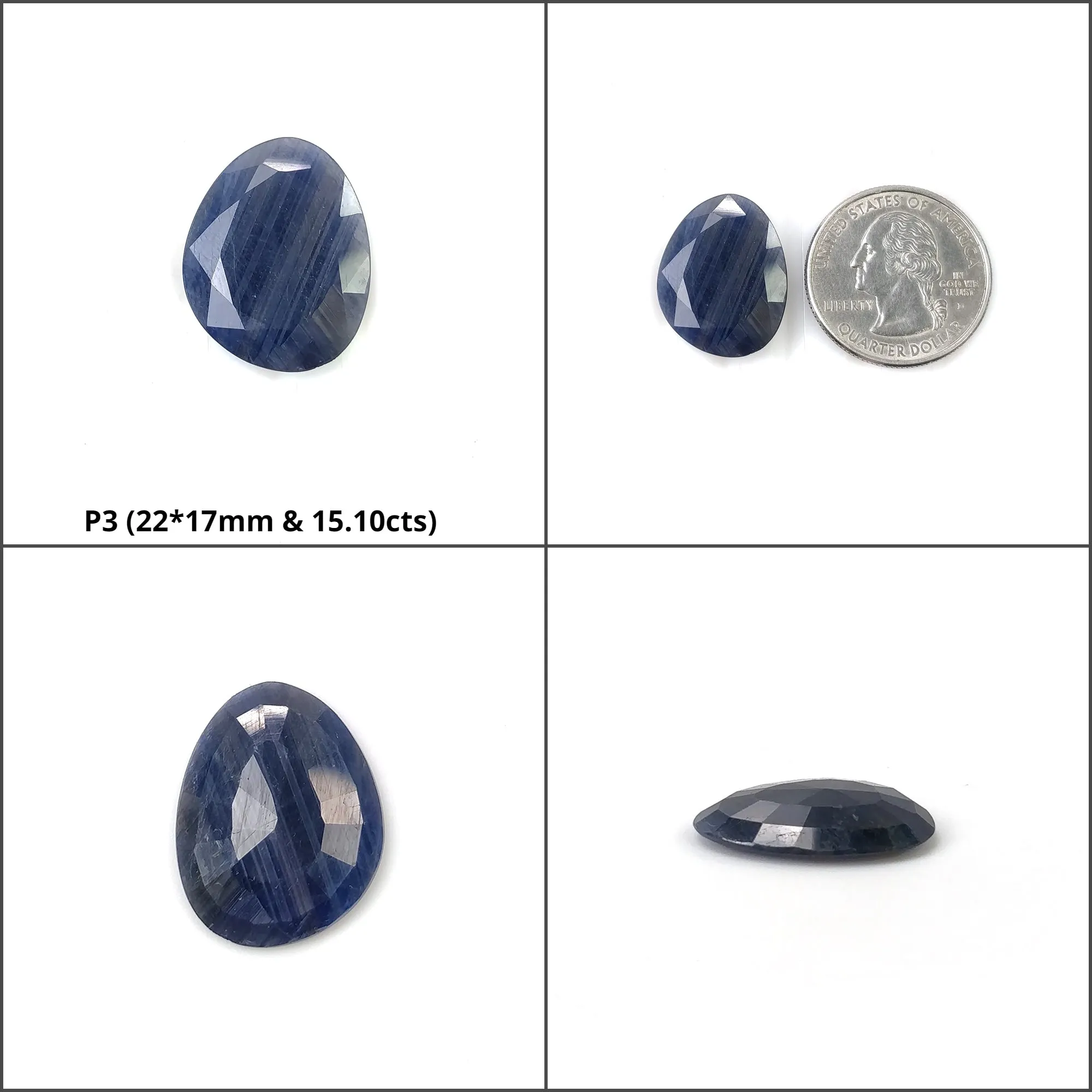 BLUE SILVER Sheen SAPPHIRE Gemstone Normal Cut : Natural Untreated Unheated Sapphire Uneven Shape