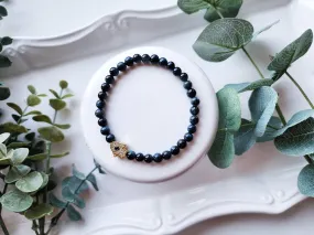 Blue Tiger's Eye and Hamsa Charm Bracelet || Reiki Infused