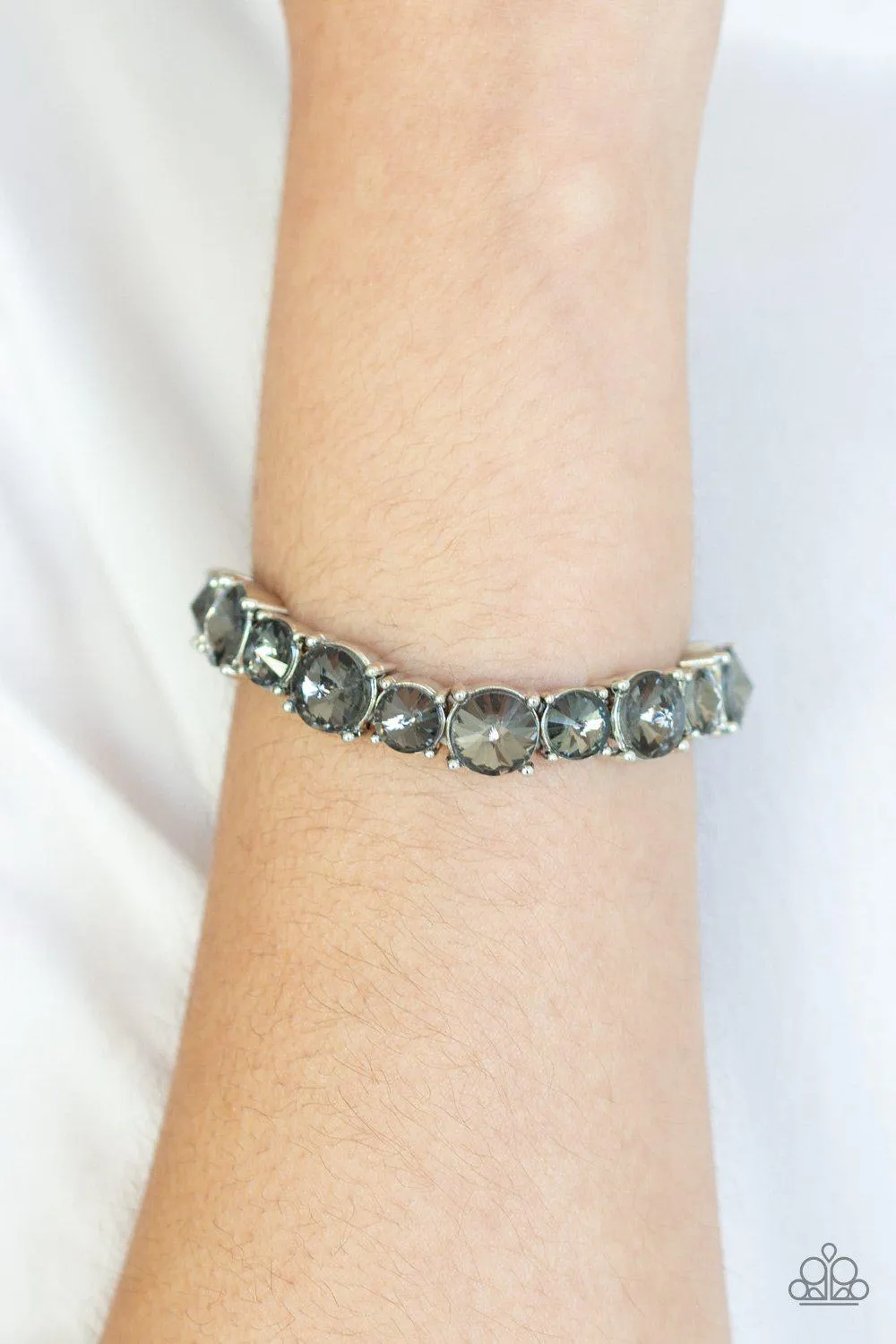 Born to Bedazzle Silver Rhinestone Bracelet - Paparazzi Accessories